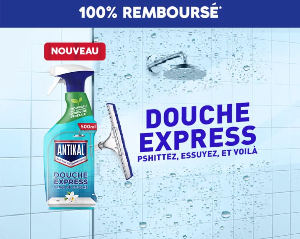 Essayez gratuitement le spray Douche Express Antikal - Echantillons  gratuits en Belgique